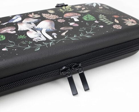 Ocanblu- Magic Mushrooms Switch Carrying Case Compatible with Nintendo Switch/Switch OLED/Switch Lite, with a adjustable shoulder strap-Protective Hard Shell Travel Carrying Case - Switch Carrying Case (Black) in Saudi Arabia
