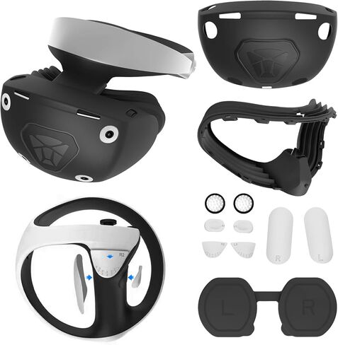 PSVR 2 Accessories, Silicone Face Cushion Cover, PSVR 2 Glasses Headset Protector Cover for Playstation VR2, Lens Dust Cover, PS VR2 Sense Controller Silicone Pad, PSVR2 Accessories Kit. in Kuwait