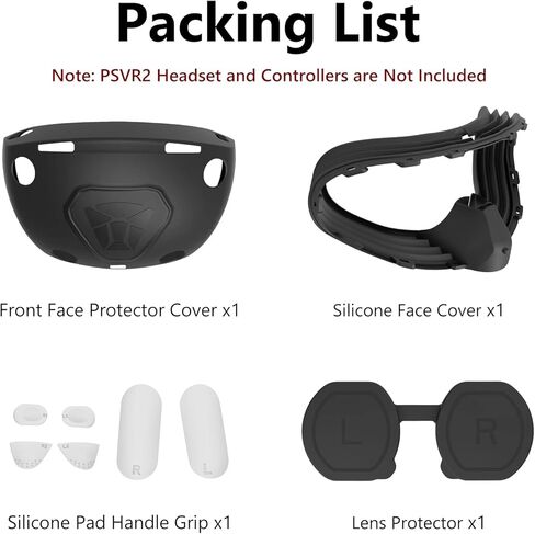 PSVR 2 Accessories, Silicone Face Cushion Cover, PSVR 2 Glasses Headset Protector Cover for Playstation VR2, Lens Dust Cover, PS VR2 Sense Controller Silicone Pad, PSVR2 Accessories Kit. in Kuwait