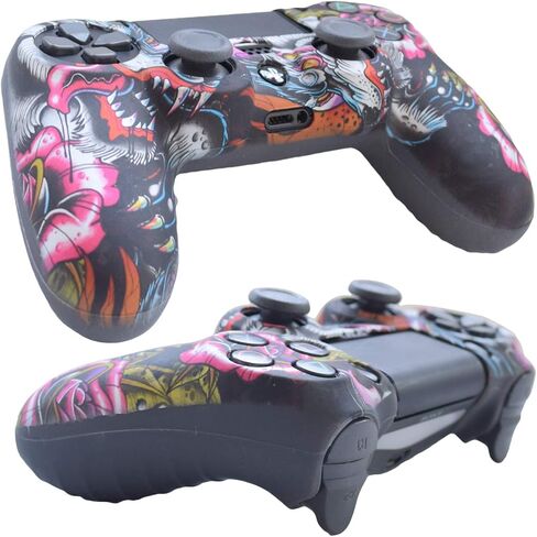 قبضة وحدة التحكم PS4، حافظة غطاء وحدة التحكم من جل السيليكون Hikfly Skin متوافقة مع وحدة التحكم PS4/PS4 Slim/PS4 Pro (غطاء وحدة تحكم 1x مع 8 × FPS Pro أغطية قبضة الإبهام) (مخلب رمادي) in Kuwait