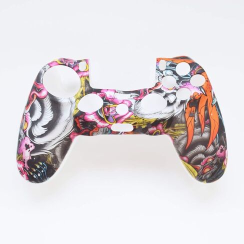 قبضة وحدة التحكم PS4، حافظة غطاء وحدة التحكم من جل السيليكون Hikfly Skin متوافقة مع وحدة التحكم PS4/PS4 Slim/PS4 Pro (غطاء وحدة تحكم 1x مع 8 × FPS Pro أغطية قبضة الإبهام) (مخلب رمادي) in Kuwait