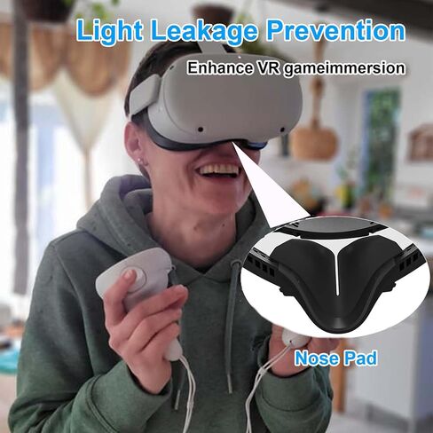 وسادة وجه VR لـ Oculus Quest 2، دعامة واجهة للياقة البدنية للوجه، وسادة وسادة للوجه مع وسادتين بديلتين، أغطية عصا الإبهام، غطاء عدسة، غطاء وجه مقاوم للتعرق مضاد للضباب لـ Meta Quest 2 in Saudi Arabia