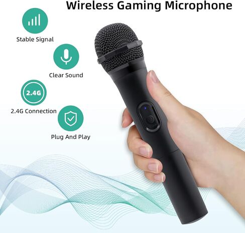 ميكروفون ألعاب USB لاسلكي من Mcbazel متوافق مع Xbox Series X/S، PS5، Switch OLED، NS Switch/Switch2، PC، PS4، PS3، PS2، Xbox One X/S، Xbox One، Xbox 360، Wii in Kuwait