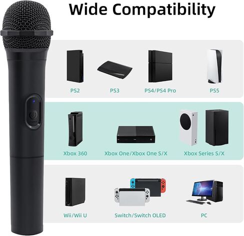 ميكروفون ألعاب USB لاسلكي من Mcbazel متوافق مع Xbox Series X/S، PS5، Switch OLED، NS Switch/Switch2، PC، PS4، PS3، PS2، Xbox One X/S، Xbox One، Xbox 360، Wii in Kuwait