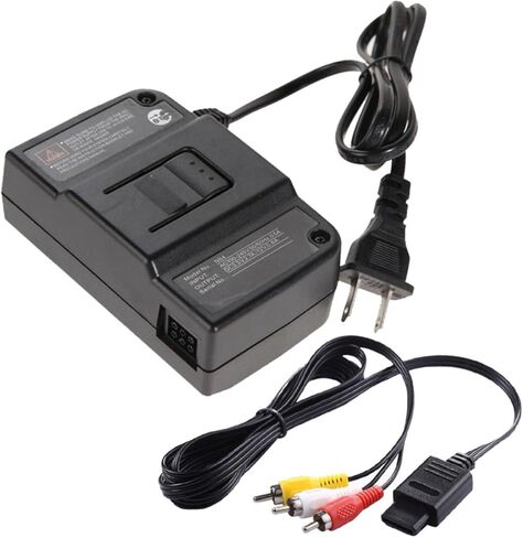 UKCOCO مجموعة واحدة من محول الطاقة للعبة N64 محول الطاقة شاحن الطاقة لإمداد الطاقة N64 شاحن لعبة محول الطاقة الأسود لملحقات ألعاب N64 in Kuwait