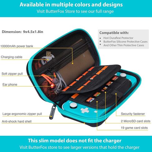 ButterFox Slim Carrying Case for Nintendo Switch Lite,19 Game and 2 Micro SD Card Holders, Storage for Switch Lite Accessories in Saudi Arabia