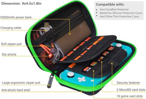 ButterFox Carrying Case for Nintendo Switch Lite with Game Holders, Storage for Accessories in Kuwait