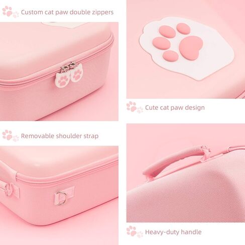 GeekShare Green Cat Paw Case Compatible with Nintendo Switch/OLED, Travel System Case with 18 Game-Card Slots for Switch Console, Pro Controller, Dock and Accessories in Saudi Arabia