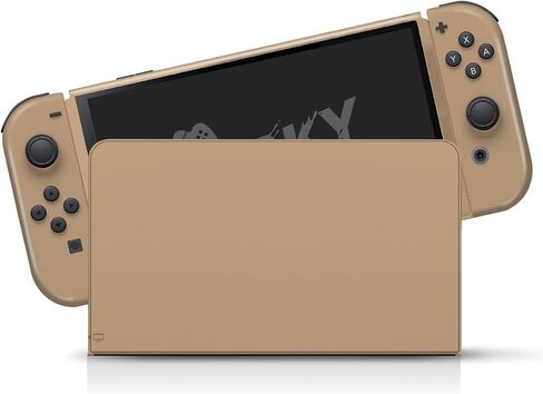 تصميم مبتكر كلاسيكي بلون موحد متوافق مع غلاف Nintendo Switch OLED - مجموعة ملصقات OLED من الفينيل 3M لجهاز Nintendo Switch - لون بسيط لوحدة التحكم، وDock، وJoy Con - ملصق ملتف بالكامل (Brown Latte) in Kuwait