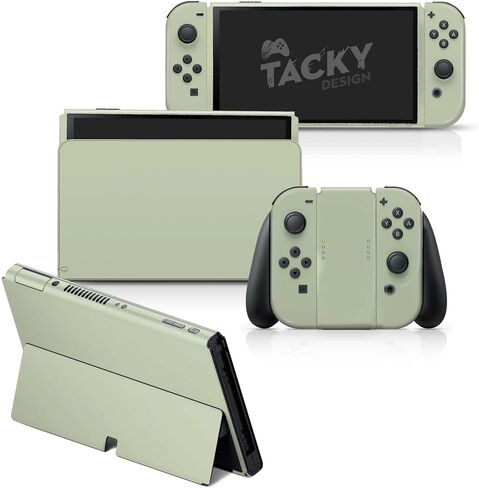 تصميم مبتكر كلاسيكي بلون موحد متوافق مع غلاف Nintendo Switch OLED - مجموعة ملصقات OLED من الفينيل 3M لجهاز Nintendo Switch - لون بسيط لوحدة التحكم، وDock، وJoy Con - ملصق ملتف بالكامل (Brown Latte) in Kuwait