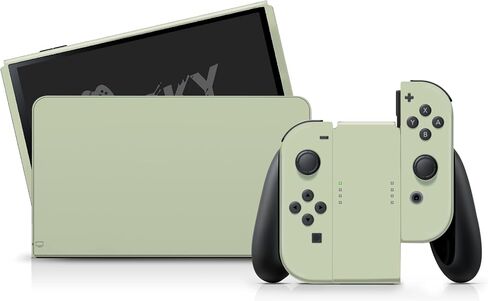 تصميم مبتكر كلاسيكي بلون موحد متوافق مع غلاف Nintendo Switch OLED - مجموعة ملصقات OLED من الفينيل 3M لجهاز Nintendo Switch - لون بسيط لوحدة التحكم، وDock، وJoy Con - ملصق ملتف بالكامل (Brown Latte) in Kuwait