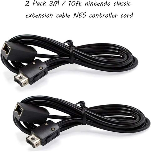 كابل تمديد وحدة التحكم Linpote 2 حزمة سلك طاقة تمديد 3M 10ft لجهاز تحكم Nintendo SNES Classic Edition (2017) وMini NES Classic Edition (2016) in Kuwait