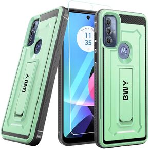 for Moto G 2022 Case with Screen Protector, Military Grade Protective Rugged Cover for Motorola G 5G 2022 Phone, Foldable Kickstand Black