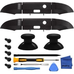 2 Pack Black Replacement RB LB Button Bumpers Thumbsticks for Xbox Series X & S Controller (Model 1914) Shoulder Trigger Buttons Top Middle Bracket Joysticks with Tools in Kuwait