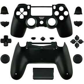 WPS Matte Controller Case Collection Full Housing Shell + Full Buttons for PS4 Playstation Slim Pro (JDM-040) Controller (Black)