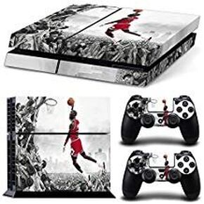 غطاء حماية من جلد الفينيل مصمم لوحدة التحكم CAN Ps4 لجهاز Sony Playstation 4 وملصقات وحدة التحكم اللاسلكية Dualshock 4 عن بعد - Flying Man Jordan Style in Kuwait