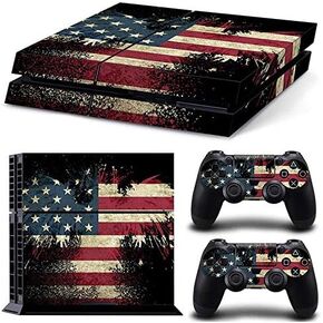 PS4 Skin Set Vinyl Decal Sticker for Playstation 4 Console Dualshock 2 Controllers - Black Skull