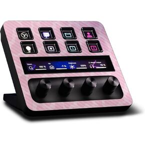 غلاف MightySkins من ألياف الكربون متوافق مع Elgato Stream Deck + Purple Tree Camo | لمسة نهائية واقية ومتينة من ألياف الكربون | سهلة التطبيق in Kuwait