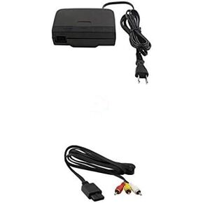 WICAREYO التيار المتناوب محول التيار الكهربائي شاحن الجدار الولايات المتحدة التوصيل مع AV TV فيديو AV كابل لوحدة التحكم N64 in Kuwait