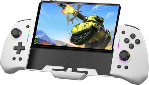 وحدة تحكم معززة سبليت باد برو للتبديل/تبديل OLED، قطعة واحدة من Joypad قبضة محمولة مع ضوء LED قابل للتعديل، توربو، رسم الخرائط، اهتزاز مزدوج، التحكم في الحركة (أبيض) in Saudi Arabia