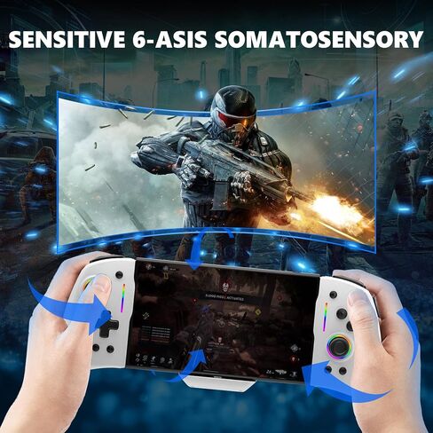 وحدة تحكم معززة سبليت باد برو للتبديل/تبديل OLED، قطعة واحدة من Joypad قبضة محمولة مع ضوء LED قابل للتعديل، توربو، رسم الخرائط، اهتزاز مزدوج، التحكم في الحركة (أبيض) in Saudi Arabia