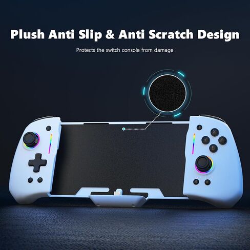 وحدة تحكم معززة سبليت باد برو للتبديل/تبديل OLED، قطعة واحدة من Joypad قبضة محمولة مع ضوء LED قابل للتعديل، توربو، رسم الخرائط، اهتزاز مزدوج، التحكم في الحركة (أبيض) in Saudi Arabia