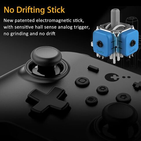 GuliKit (وحدة التحكم اللاسلكية No Stick Drift KingKong 2 للتبديل، وحدة تحكم بلوتوث مع عصا التحكم بتأثير Hall، بدون منطقة Deadzone، تسجيل APG [براءة اختراع جديدة] in Kuwait