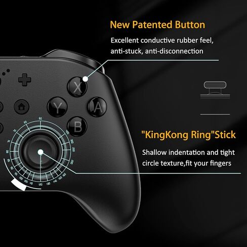 GuliKit (وحدة التحكم اللاسلكية No Stick Drift KingKong 2 للتبديل، وحدة تحكم بلوتوث مع عصا التحكم بتأثير Hall، بدون منطقة Deadzone، تسجيل APG [براءة اختراع جديدة] in Kuwait