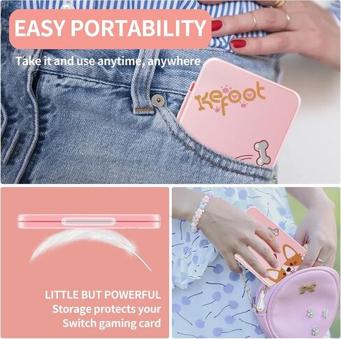 OLDZHU Cute Switch Case Holder Compatible with Nintendo Switch&Switch OLED, Pink Storage for 24 Game Cartridges and 24 Micro SD Cards in Saudi Arabia