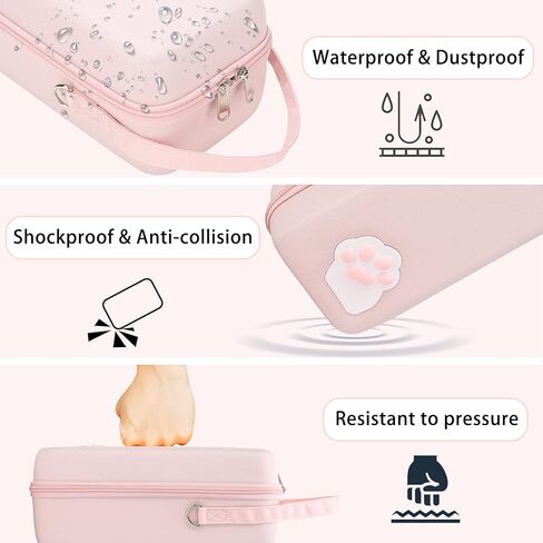 Blue Cat Paw Carrying Storage Case Compatible with Nintendo Switch/Switch OLED Model, Portable Travel Hard Shell Bag with Handle and Shoulder Strap for Switch Console, Pro Controller, Accessories. in Saudi Arabia