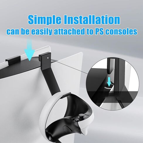 حامل وحدة تحكم PS5، سلك شحن 2 في 1 USB إلى نوع C لجهاز PS5، قطعتان من سماعات الرأس وحامل تخزين وحدة التحكم ملحقات PS5 المتوافقة مع Playstation5 in Kuwait