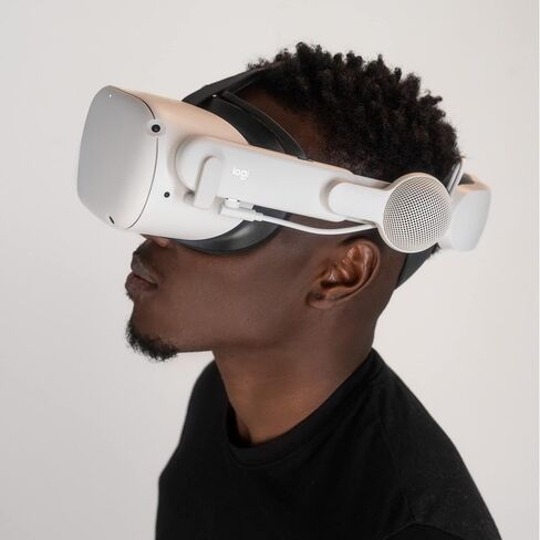 Logitech Chorus VR Off-Ear Headset for Meta Quest 2, Designed for Gaming and VR Fitness, Lightweight, Open air immersive Audio, flip to Mute, USB-C passthrough - White (Renewed) in Saudi Arabia