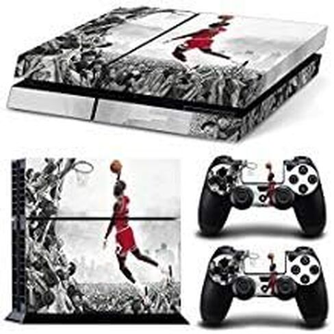 غطاء حماية من جلد الفينيل مصمم لوحدة التحكم CAN Ps4 لجهاز Sony Playstation 4 وملصقات وحدة التحكم اللاسلكية Dualshock 4 عن بعد - Flying Man Jordan Style in Kuwait