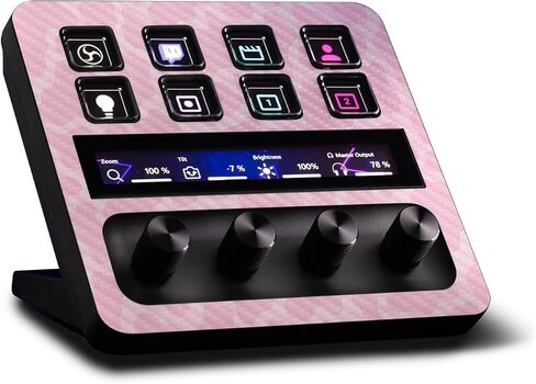 غلاف MightySkins من ألياف الكربون متوافق مع Elgato Stream Deck + Purple Tree Camo | لمسة نهائية واقية ومتينة من ألياف الكربون | سهلة التطبيق in Kuwait