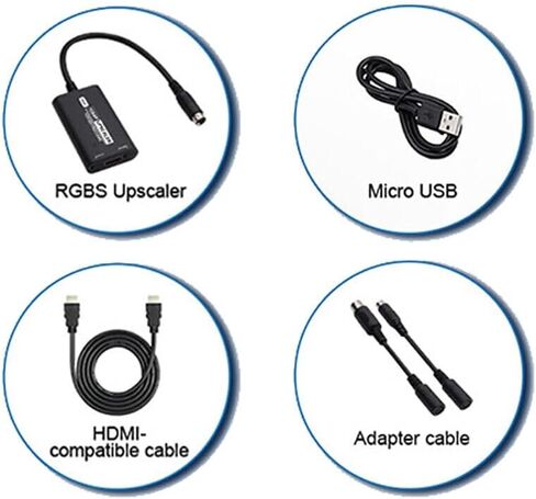 جنسي محول MD1 MD2 SNK الى HDMI، محول HDMI RGBS 1080P يدعم 16:9-4:3 / SNK-MD كيبل HDMI متوافق مع سيجا MD1/MD2/SNK HDTV in Kuwait