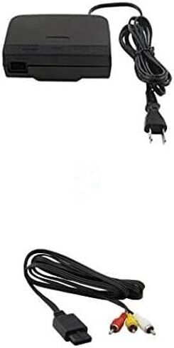 WICAREYO التيار المتناوب محول التيار الكهربائي شاحن الجدار الولايات المتحدة التوصيل مع AV TV فيديو AV كابل لوحدة التحكم N64 in Kuwait