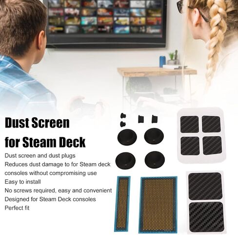 Game Console Protection Kit, for Steam Deck, with Touchpad Stickers/Button Sticker/Host Dust Screen/Silicone Joystick Cap/Storage Box/Headphone Dust Plug in Kuwait