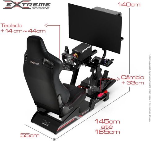 حامل عجلة السباق اكستريم سيم المتقدم XT PREMIUM 3.0 لمحاكاة السباق لوجيتك G25، G27، G29، G920، Thrustmaster، Simagic وFanatec - ROCK SOLID in Kuwait