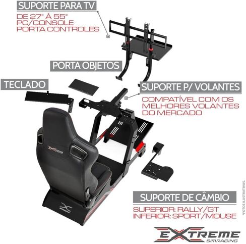 حامل عجلة السباق اكستريم سيم المتقدم XT PREMIUM 3.0 لمحاكاة السباق لوجيتك G25، G27، G29، G920، Thrustmaster، Simagic وFanatec - ROCK SOLID in Kuwait