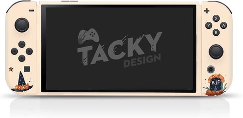 تاكي ديزين ملصق هالوين متوافق مع نينتندو سويتش OLED - مجموعة ملصقات OLED من الفينيل 3 ام لجهاز نينتندو سويتش OLED - ملصق بامبكين سويتش OLED لوحدة التحكم والدوك وجوي كون - ملصق كامل in Saudi Arabia