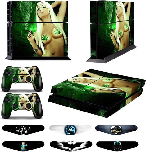 جلود لجهاز التحكم PS4 - ملصقات لألعاب Playstation 4 - غطاء ملصقات لوحدة التحكم PS4 Sony Playstation Four الملحقات PS4 Faceplate مع Dualshock 5 جهازي تحكم - نساء in Kuwait