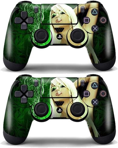 جلود لجهاز التحكم PS4 - ملصقات لألعاب Playstation 4 - غطاء ملصقات لوحدة التحكم PS4 Sony Playstation Four الملحقات PS4 Faceplate مع Dualshock 5 جهازي تحكم - نساء in Kuwait