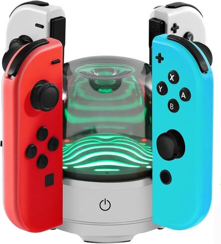 محطة شحن TREE.NB بـ 7 ألوان LED Switch Joy-Con متوافقة مع نينتندو سويتش/سويتش OLED، منصة شاحن وحدة تحكم محمولة مع مؤشر LED وكابل شاحن in Saudi Arabia