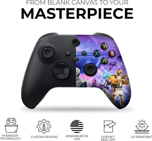 إصدار خاص من وحدة التحكم اللاسلكية X-box الأصلية المخصصة بواسطة DreamController المتوافقة مع X-box One S/X-box Series X/S وWindows 10 المصنوعة بتقنية طباعة HydroDip المتقدمة (ليست مجرد جلد) in Saudi Arabia