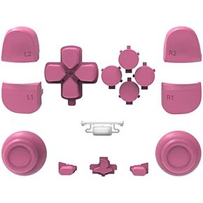 WPS Replacement Clip Shell Thumbsticks Dpad R1 L1 Trigger Full Buttons Set for PS5 Playstation Controller (Transparent Clear)