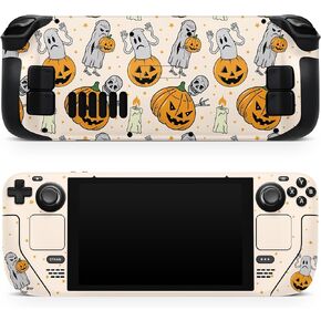 TACKY DESIGN Halloween Skin Compatible with Steam Deck Skin, Pumpkin Steam Deck Accessories Beige Vinyl 3m Decal Cute Full wrap Kawaii Steam Deck Cover in Kuwait