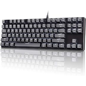 VELOCIFIRE M87 Mac Layout Mechanical Keyboard, 87-Key with Tactile Brown Switch, and LED White Backlit, Compatible with Mac (Black) in Saudi Arabia