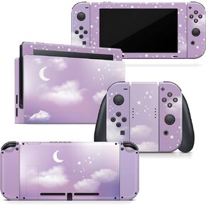 TACKY DESIGN Clouds Skin Compatible with Nintendo Switch, Pastel Purple Skin for Nintendo Switch, Premium 3M Vinyl Full Wrap Decal, Compatible with Joy-Con, Console, Dock in Saudi Arabia