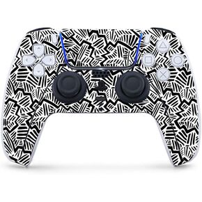 MightySkins Gaming Skin for PS5 / Playstation 5 Controller - Abstract Black | Protective Viny wrap | Easy to Apply and Change Style | Made in The USA