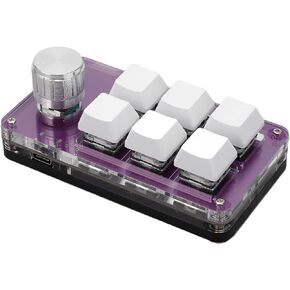 Mini Macro Mechanical Gaming Keyboard, 6 Keys One Handed USB PC Keypad with Knob, Programmable Shortcut Custom Function, for Windows, for Vista in Saudi Arabia